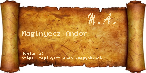 Maginyecz Andor névjegykártya